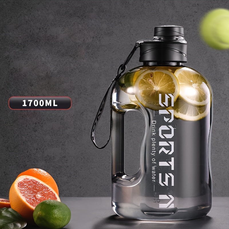 1700ml Large-Capacity Sports Water Bottle with Straw - Durable PC Material, Ideal for Gym, Travel, Camping, Hiking & Fishing