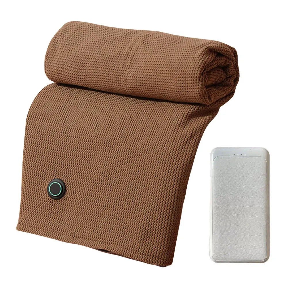 Wearable Heating Electric Blanket Shawl with 5000mAh Power Bank USB Heated Blanket Shawl Heated Shawl for Home Office