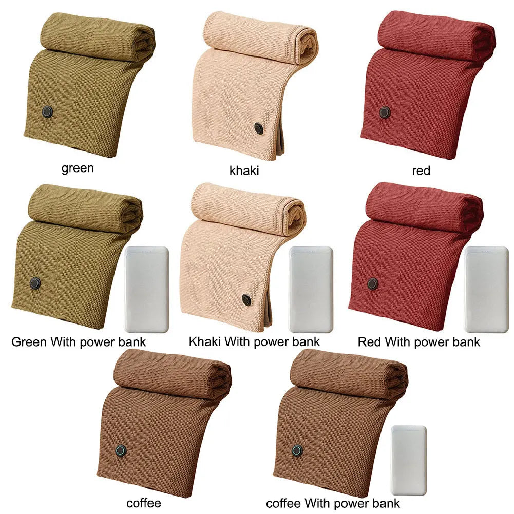 Wearable Heating Electric Blanket Shawl with 5000mAh Power Bank USB Heated Blanket Shawl Heated Shawl for Home Office