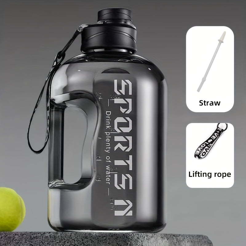 1700ml Large-Capacity Sports Water Bottle with Straw - Durable PC Material, Ideal for Gym, Travel, Camping, Hiking & Fishing