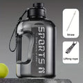 1700ml Large-Capacity Sports Water Bottle with Straw - Durable PC Material, Ideal for Gym, Travel, Camping, Hiking & Fishing